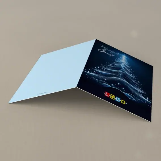 Kartka świąteczna z logo BN1-465 Falista jodła z gwiazdą, tył