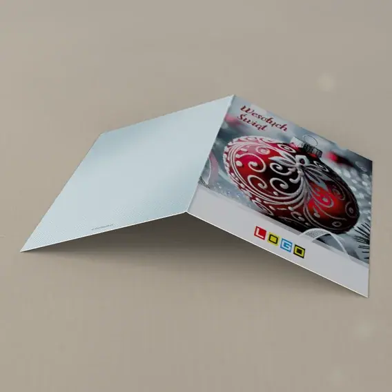 Kartka świąteczna z logo BN1-471 Karminowy globus w oparach, tył