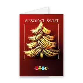 BN1-488 Falująca żółć na czerwonym tle · Okładka Kartka świąteczna z logo BN1-488 Falująca żółć na czerwonym tle, okładka