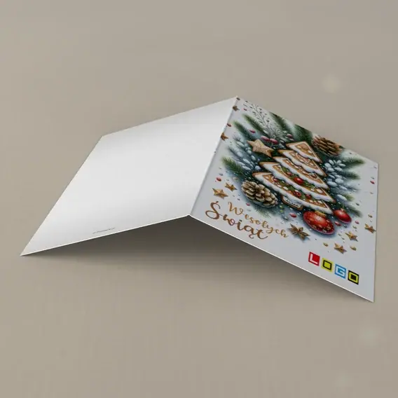 Kartka świąteczna z logo BN1-491 Piernikowe drzewo w lukrze, tył
