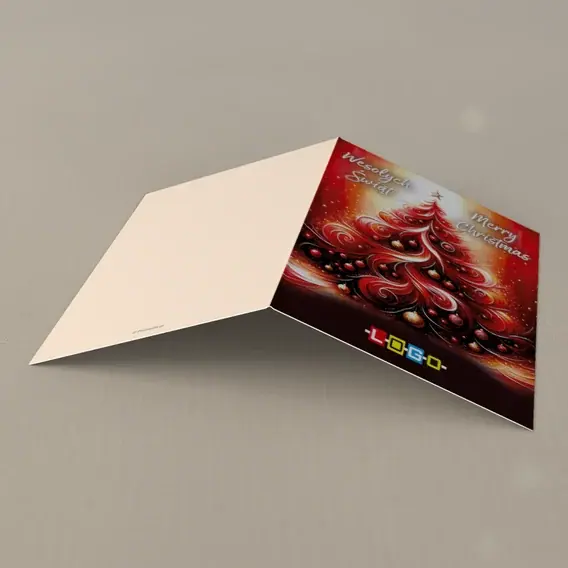Kartka świąteczna z logo BN1-494 Płonące fale w kształcie jodły, tył