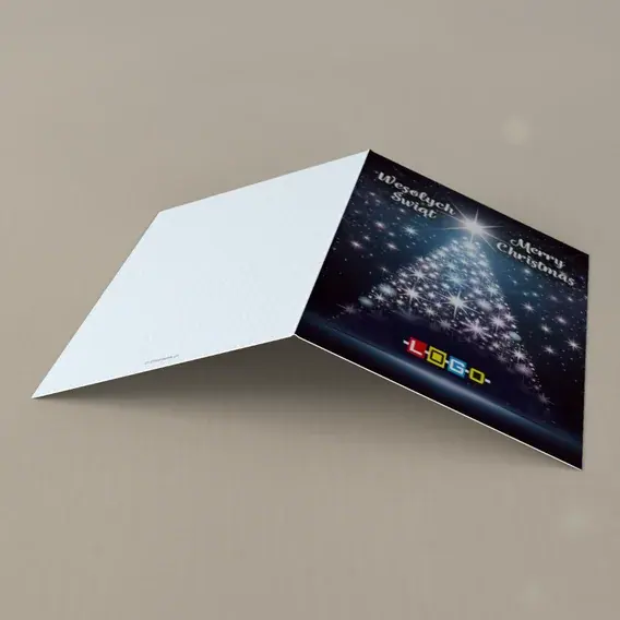 Kartka świąteczna z logo BN1-496 Jodła z gwiezdnych punktów, tył