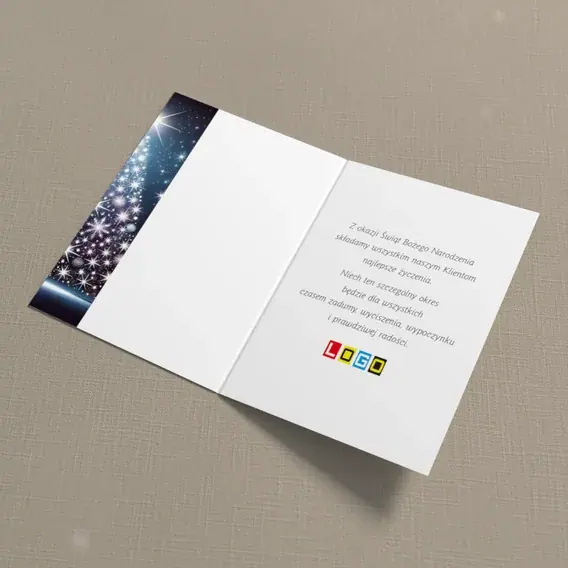 Kartka świąteczna z logo BN1-496 Jodła z gwiezdnych punktów, wnętrze