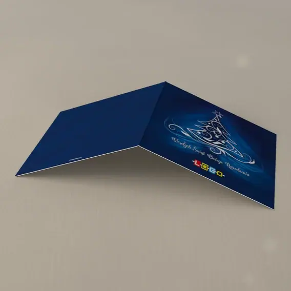 Kartka świąteczna z logo BN2-019 Nitkowa jodła ze spiral, tył