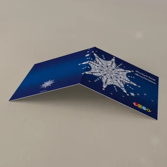 Kartka świąteczna z logo BN2-022 Kolisty haft z gwiazd, tył