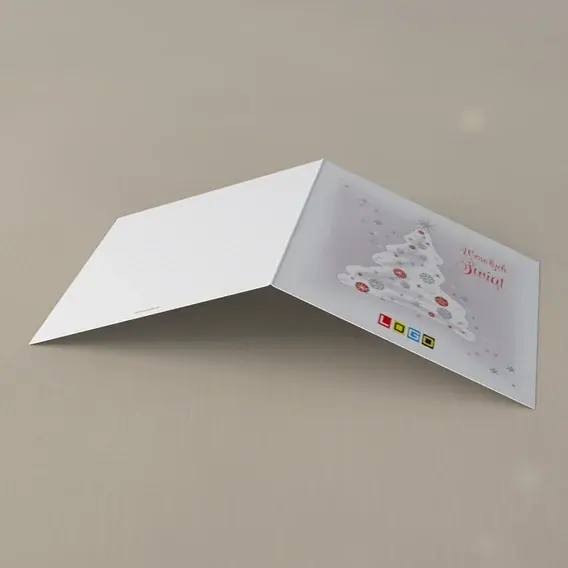 Kartka świąteczna z logo BN2-024 Zaspy ułożone w drzewko, tył