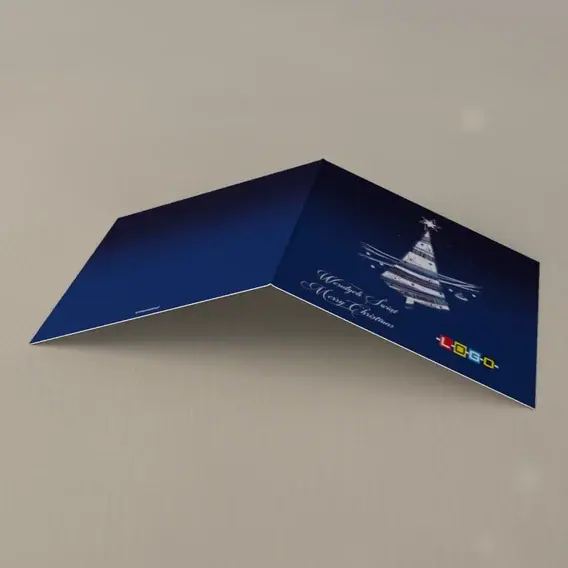 Kartka świąteczna z logo BN2-028 Morskie pasy w kształcie jodły, tył