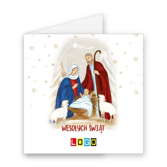 Kartka świąteczna z logo BN2-044 Betlejem z baranami, okładka