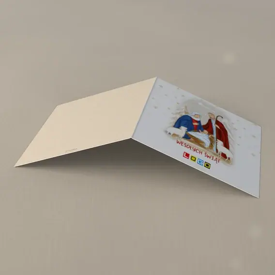 Kartka świąteczna z logo BN2-044 Betlejem z baranami, tył