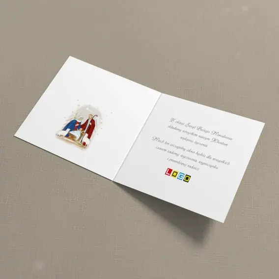 Kartka świąteczna z logo BN2-044 Betlejem z baranami, wnętrze