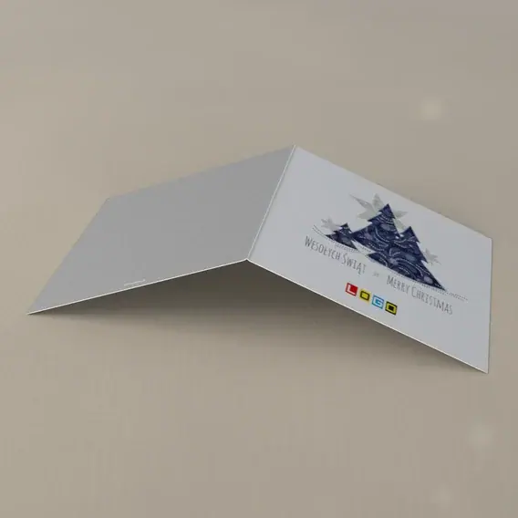 Kartka świąteczna z logo BN2-049 Mozaikowa jodła, tył