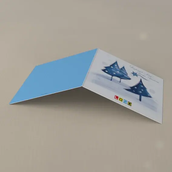 Kartka świąteczna z logo BN2-053 Para jodeł przy gwieździe, tył
