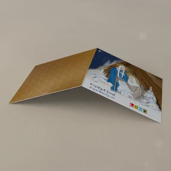 Kartka świąteczna z logo BN2-057 Narodziny w śnieżnym borze, tył