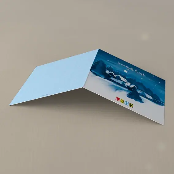 Kartka świąteczna z logo BN2-078 Chaty w grudniowej nocy, tył