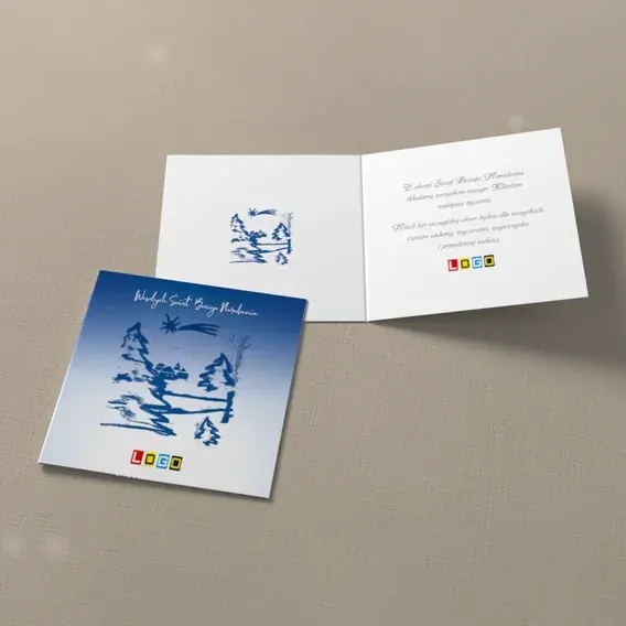 Kartka świąteczna z logo BN2-079 Wzgórza w zmierzchu, widok ogólny