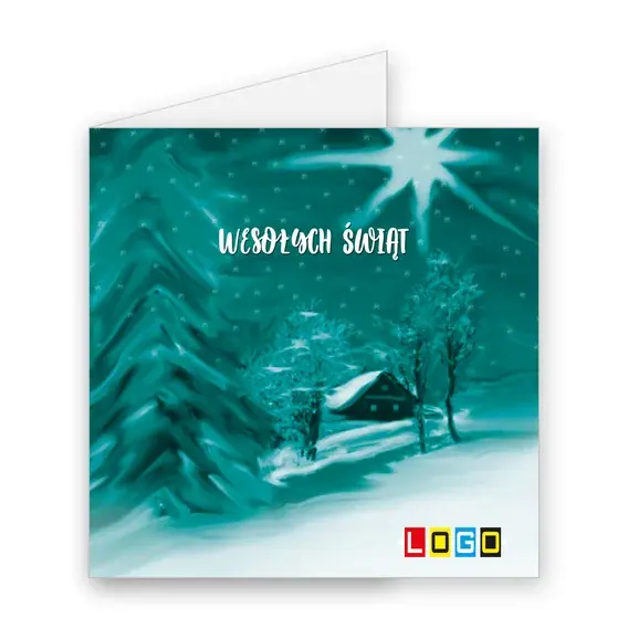 Kartka świąteczna z logo BN2-081 Domek zasypany śniegiem, okładka