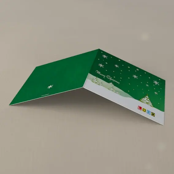 Kartka świąteczna z logo BN2-092 Zielony zmierzch na pagórkach, tył