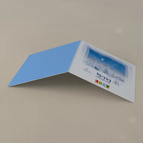 Kartka świąteczna z logo BN2-097 Szron na świerkach w mgle, tył