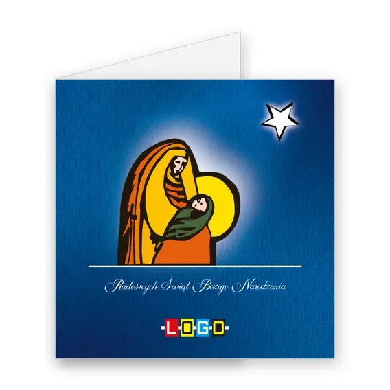 Kartka świąteczna z logo BN2-099 Betlejem w złotawym konturze, okładka