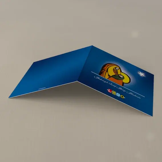 Kartka świąteczna z logo BN2-099 Betlejem w złotawym konturze, tył