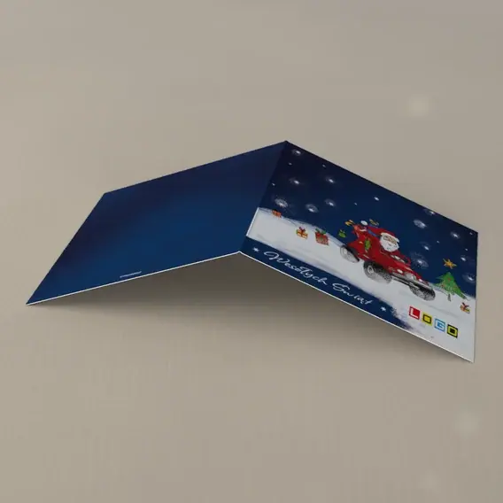 Kartka świąteczna z logo BN2-121 Zaprzęg wśród białych kropek, tył