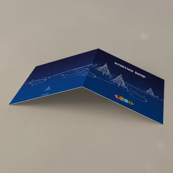 Kartka świąteczna z logo BN2-131 Kredowy zagajnik na ciemnym tle, tył