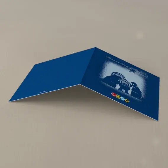 Kartka świąteczna z logo BN2-153 Biały krąg nad Betlejem, tył