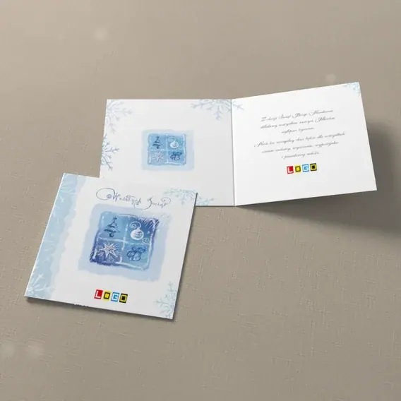 Kartka świąteczna z logo BN2-208 Czwórka symboli w ramie, widok ogólny