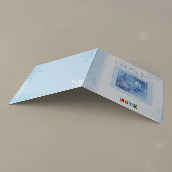 Kartka świąteczna z logo BN2-208 Czwórka symboli w ramie, tył