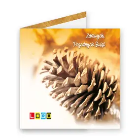 BN2-214 Zbliżenie szyszki w ciepłych barwach · Okładka Kartka świąteczna z logo BN2-214 Zbliżenie szyszki w ciepłych barwach, okładka