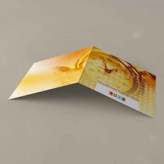 Kartka świąteczna z logo BN2-222 Słoneczna tarcza odmierza grudzień, tył