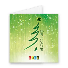 Kartka świąteczna z logo BN2-224 Drzewko utkane z zielonych fal, okładka