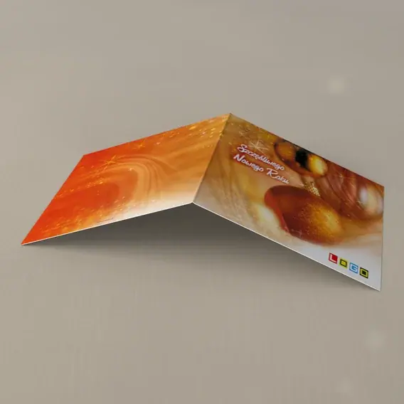 Kartka świąteczna z logo BN2-230 Jasne kule na pożegnanie roku, tył