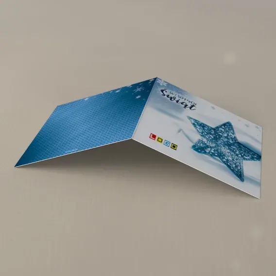 Kartka świąteczna z logo BN2-241 Lodowy kształt z ażurem, tył