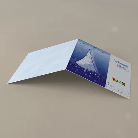 Kartka świąteczna z logo BN2-257 Kratownica jako drzewko, tył