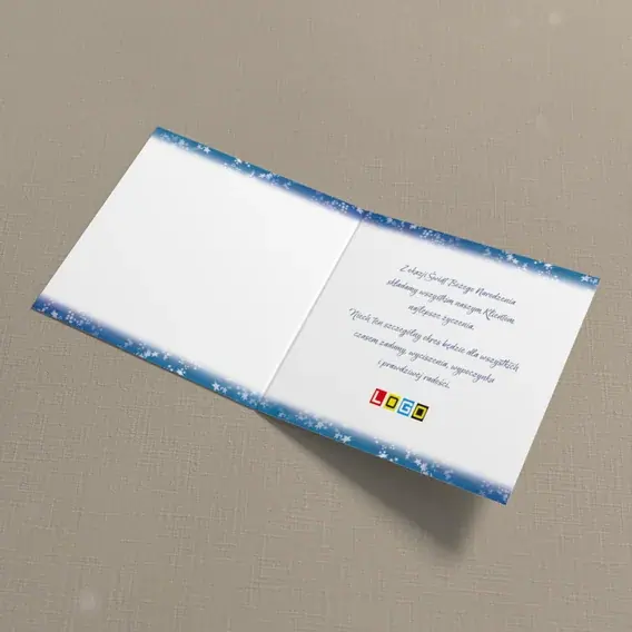 Kartka świąteczna z logo BN2-262 Drzewko z trójkątnych odłamków, wnętrze