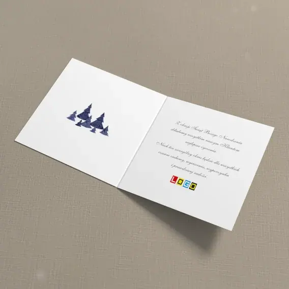 Kartka świąteczna z logo BN2-268 Granatowe sylwetki w kontraście, wnętrze