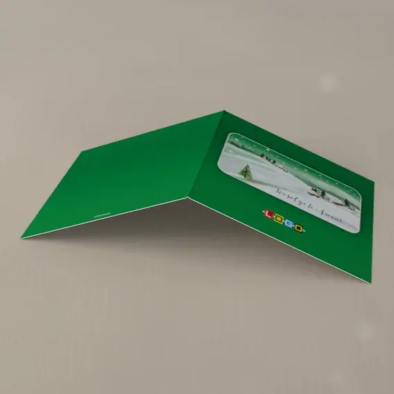 Kartka świąteczna z logo BN2-271 Wioska pod śniegiem, tył
