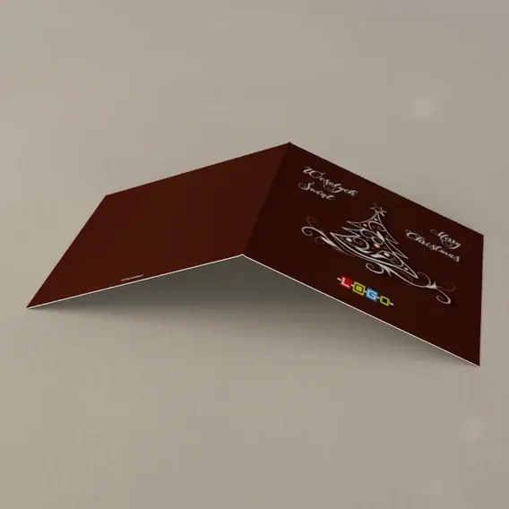 Kartka świąteczna z logo BN2-275 Kawowe drzewko z zawijasów, tył