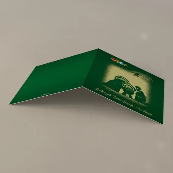 Kartka świąteczna z logo BN2-286 Domowe ognisko w zieleni, tył