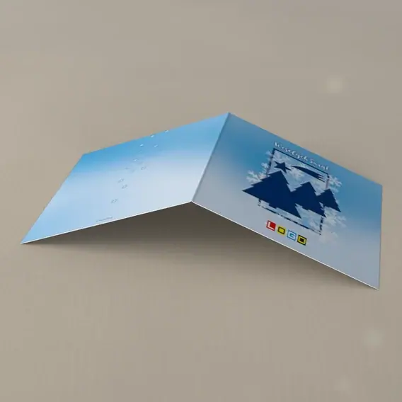 Kartka świąteczna z logo BN2-289 Zimowa trójca w płatkach, tył