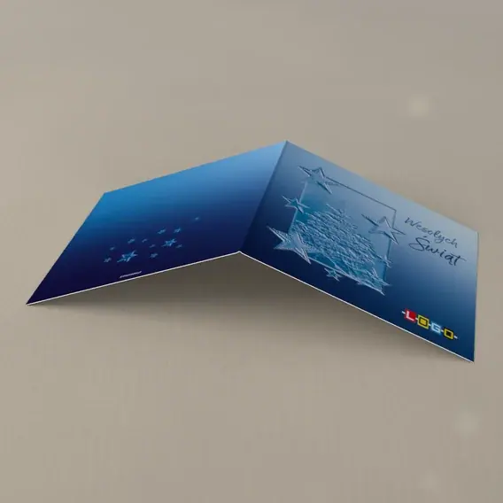 Kartka świąteczna z logo BN2-295 Rozgwieżdżony świerk z linii, tył