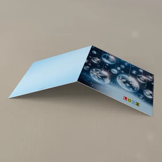 Kartka świąteczna z logo BN2-413 Symetryczne ozdoby na nocnym niebie, tył