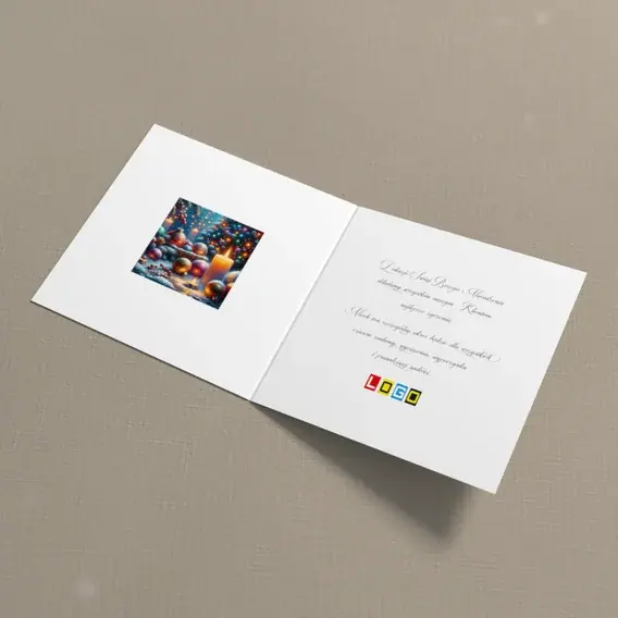 Kartka świąteczna z logo BN2-416 Świeca w oprawie gałązek, wnętrze