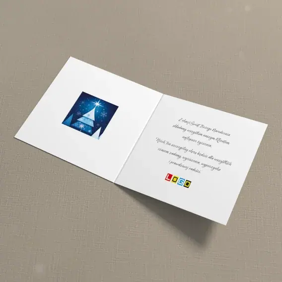 Kartka świąteczna z logo BN2-444 Gwiezdny czubek jodły, wnętrze