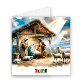 Kartka świąteczna z logo BN2-457 Pastoralna stajenka pod niebem, okładka