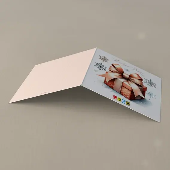 Kartka świąteczna z logo BN2-463 Paczka w zimowym szronie, tył