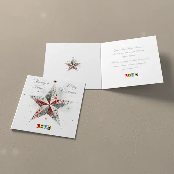 Kartka świąteczna z logo BN2-489 Gwiazda z drobnych brył, widok ogólny