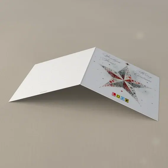 Kartka świąteczna z logo BN2-489 Gwiazda z drobnych brył, tył