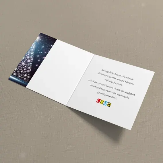 Kartka świąteczna z logo BN2-496 Konstelacja w kształcie świerka, wnętrze